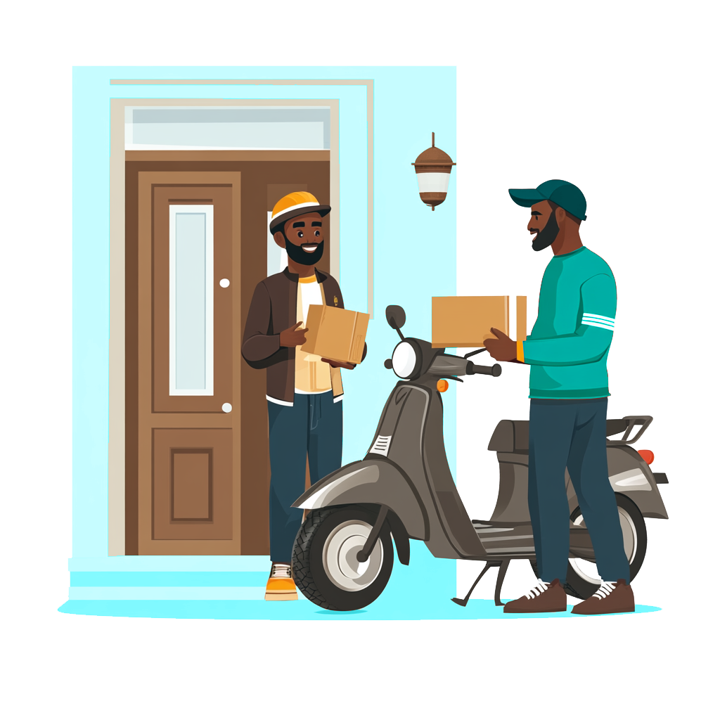 dispatch delivering a package